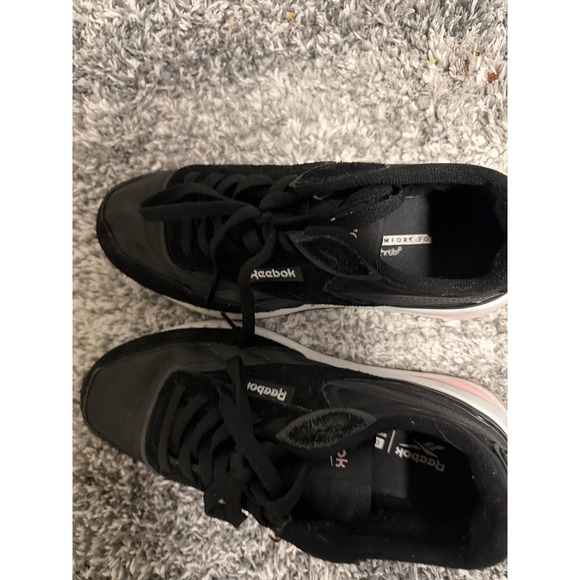 Reebok Shoes - Reebok Galaxia Women's Size 8 Black Pink Retro Running Sneakers